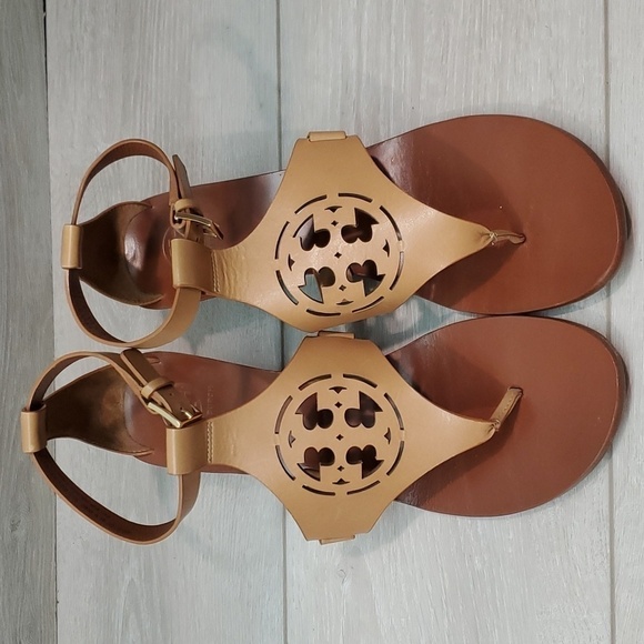 Tory Burch Womens "Like New" Zoey Ankle Leather Wedge Sandals shoes sz 9M - Picture 4 of 11